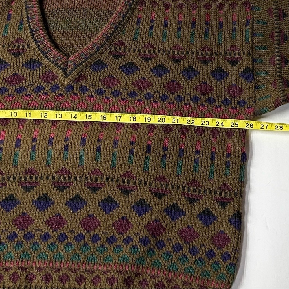 VINTAGE CLUBFELLOW Men’s V Neck Sweater LG Wool/Mohair Blend - Picture 7 of 13